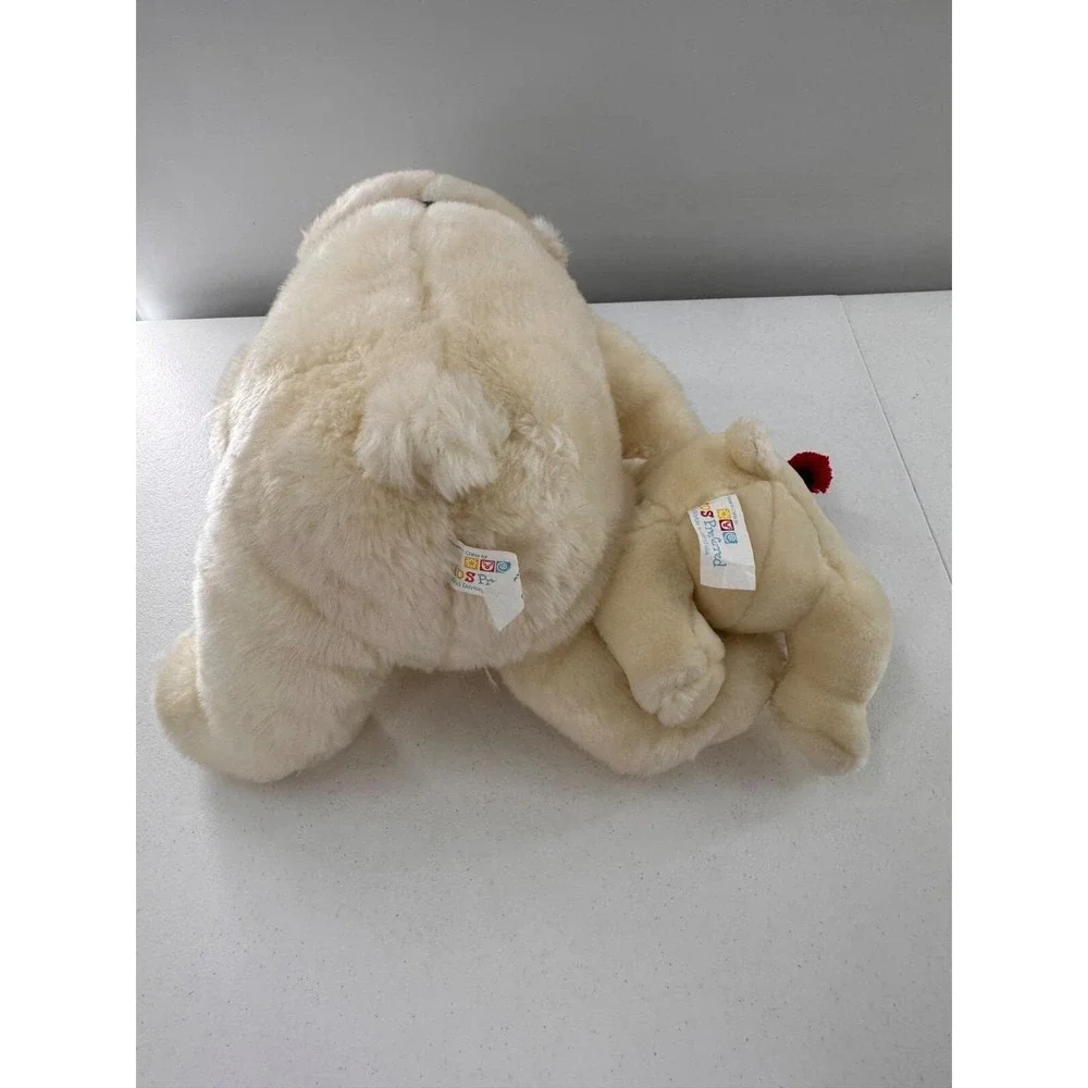 Kids Preferred Polar Bear Mama Baby Plush Set Scarf Hat Christmas 12